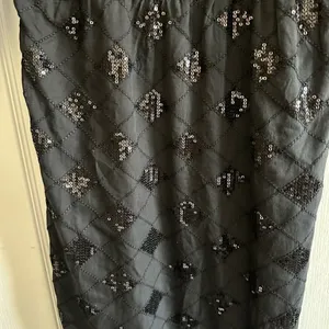 Gold Hawk Black Cotton Silk Black Mini Sequin Cocktail Evening Party Dress S thumbnail 2