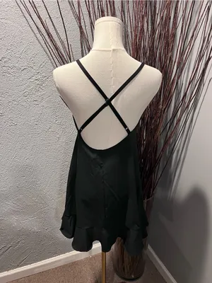 🌸Aerie Offline Real Me Black Ruffle Athletic Dress Size Small🌸 thumbnail 4