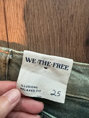 Free People Illusions Patchwork Barrel Jeans- size 25 thumbnail 12