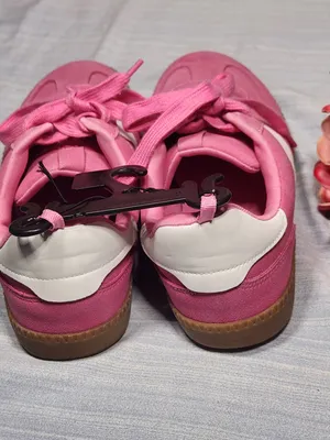 Wonder Nation Pink Faux Suede Memory Foam Retro Gum Sole Sneakers Girls Size 5 thumbnail 10