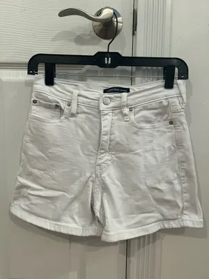 Calvin Klein White High-Rise Denim Shorts thumbnail 6