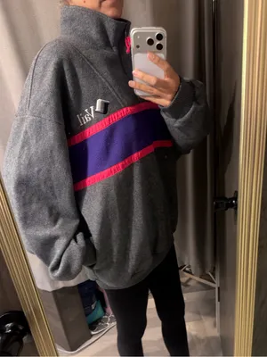 Vintage 80s 90s Fahrenheit Vail Fleece Pullover in Gray Purple Large thumbnail 2