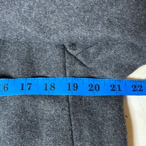 Vintage Wool Double Breasted Overcoat Longline Notched Lapel Grey Sz 16 Classic thumbnail 7