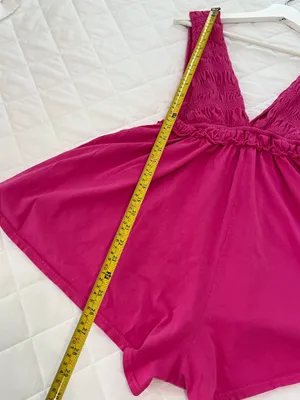 Anthropologie Pink Babydoll Romper XS Boho Coquette Beachy Flowy Mini Dress thumbnail 7