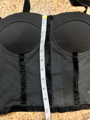 Commense Sheer Mesh Tie-Shoulder Corset Crop Top Black Size Small NWT thumbnail 9