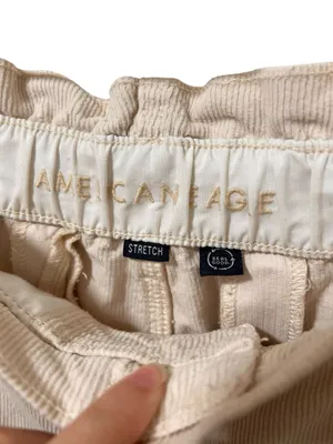 American Eagle Barrel Corduroy Pants 8 Cream thumbnail 4