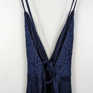 Showpo Navy Inspired Tribe Plunge Neckline Maxi Lace Open Leg‎ Dress Size US 6 thumbnail 8