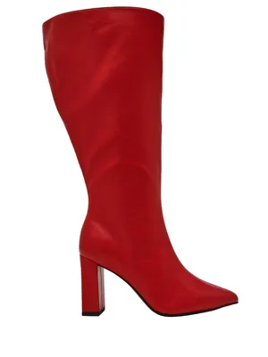 Wild Pair Islah Women’s Knee High Block Heel Boots Red 7.5 Wide Calf thumbnail 2