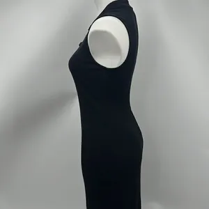 Who What Wear black ribbed knit sleeveless maxi dress small thumbnail 3