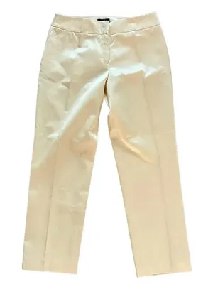 NWT Vintage BCBG Maxazria Women’s 6 Cream Straight Leg Flat Front Capri Pants‎ thumbnail 1