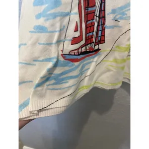 Joseph A Knit Sweater Top Sailboat Novelty NWT Size XL Preppy Artsy thumbnail 3