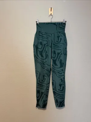 GYMSHARK‎ Power Leggings In Green Swirl Print Size Small thumbnail 2