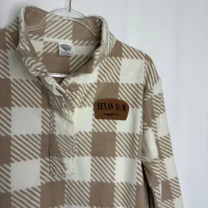 Rivalry Threads Texas A&M Aggies University Plaid Pullover Fleece Womens Large thumbnail 2