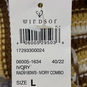 NWT Windsor Halter Striped Crochet Crop Top Ivory Brown Boho Festival Size L thumbnail 6