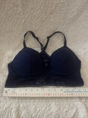 Victoria's Secret Lace Longline Bralette - Navy Blue thumbnail 2