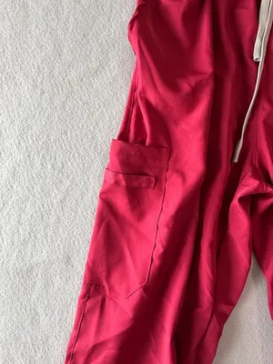 Women's Dark Red Two Piece Scrub Set Size Small #260806 thumbnail 7