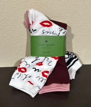 NWT Kate Spade kiss print socks thumbnail 1
