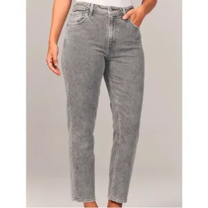 Abercrombie & Fitch The Mom High Rise Jeans 26 (2s) Gray Acid Wash 90s Grunge thumbnail 10