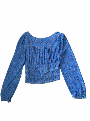 Free People Lolita Smocked Long Sleeve Top Small thumbnail 6