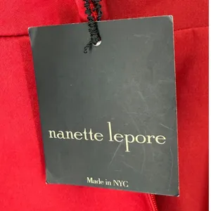 NWT Nanette Lepore Women's Scarlet Red Lace Up V-Neck Satin Sheath Dress Size 4 thumbnail 4