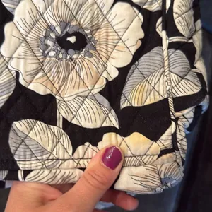 Vera Bradley Floral Black Beige and White Backpack thumbnail 10