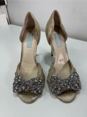 Vtg Y2K Betsey Johnson Rhinestone Glam Coquette Gown Leather Heels Women 8.5M thumbnail 2