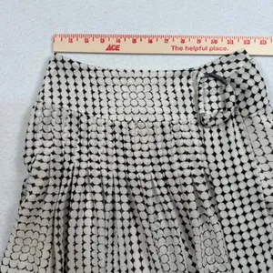 Reiss Jorja Skirt Womens 0 Black Cream Geometric Pleated Buckle Midi Lined‎ thumbnail 5