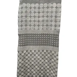Talbots Scarf Metallic Gray Silver Snowflakes Wool Blend 70" x 20" thumbnail 6