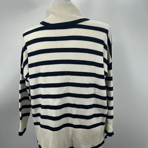 Loft medium striped long sleeve cotton poly blend sweater thumbnail 5