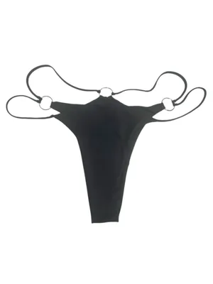 new Frankie’s Bikinis ↯ Kailyn Skimpy Ring Detail Bikini Bottoms ↯ Black ↯ Large thumbnail 12