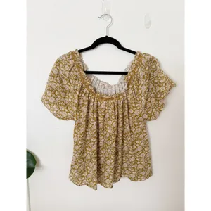 Faherty Annabelle Floral Short Sleeve Top Sz S thumbnail 2