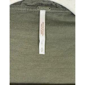 Free People Wrap Hoodie Womens S Green Hooded Military Fringe Button Lightweight thumbnail 3