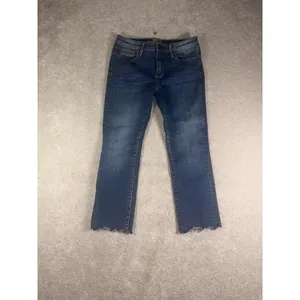 Driftwood Candace Crop Jeans Womens 28 Blue Scalloped Hem Stretch Denim Classic thumbnail 2