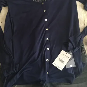 free people NAVY lace Button up top/cardigan thumbnail 8