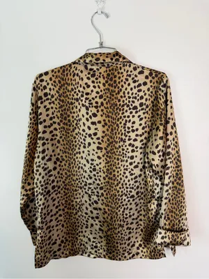 Victoria's Secret Leopard Print Satin Pajama Set VINTAGE Y2K XS thumbnail 2