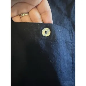 Allen Allen Linen Pants Plus 1XL Navy Blue Pockets Timeless Excellent thumbnail 8