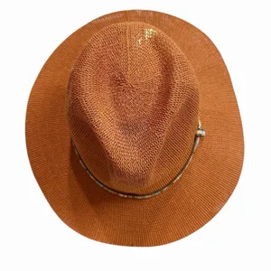 Anthropologie Cali Dream Rust Boho Wide Brim‎ Fedora Hat Beaded Band One Size thumbnail 8