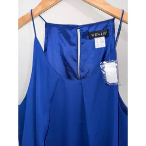Venus Royal Blue Layered‎ Halter Neck Dress M New With Tags thumbnail 2