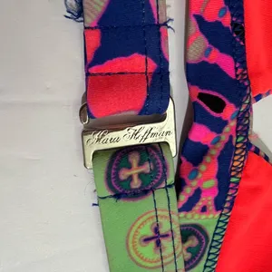 Mara Hoffman Bikini Set Purple Psychedelic Print Triangle Side Tie Medium thumbnail 7
