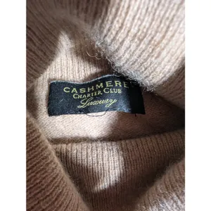 Charter Club Luxury Beige 100% Cashmere Pullover Turtleneck Sweater Sz L thumbnail 3