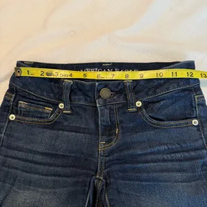 American Eagle Stretch Cut Off Denim Jean Shorts Size 0 inseam 4” Rise 6” thumbnail 3