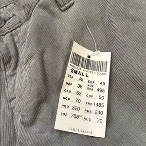 Brandy Melville Corduroy Gray Green Low Rise Wide Leg Pants thumbnail 3