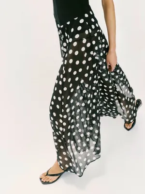 ZARA Polka Dot Combination Dress thumbnail 6
