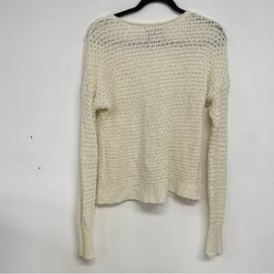 Abercrombie & Fitch Cream Chunky Knit Long Sleeve Sweater Womens S Crochet Boho thumbnail 7