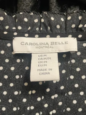 Polka Dot Button Up Blouse Black Size M thumbnail 3