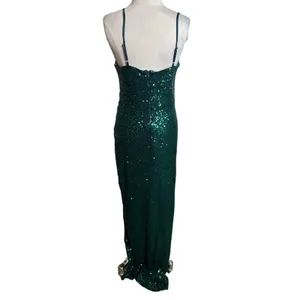 Ricarica‎ sequin gown maxi green holiday Sz L thumbnail 5