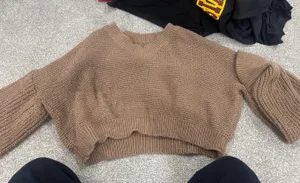 Brown knit sweater thumbnail 1