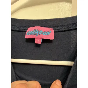 Edikted Navy Blue Baby Tee Blue Bow Graphic Short Sleeve Crop Top Small thumbnail 3