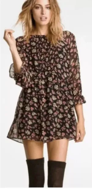 Free People Size 4 Ditsy Floral Mini Tunic Whimsical Dress Fairy Grunge thumbnail 1