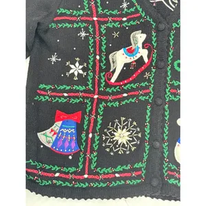 Designers Studio Originals Vintage 90s Ugly Christmas Cardigan Sweater Medium thumbnail 5